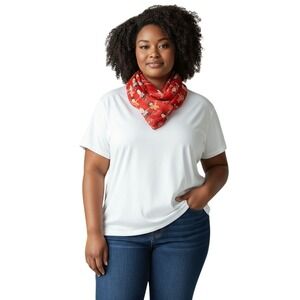 Red Scarf Children Holding Hands American Flag Print